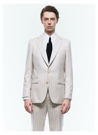 Veste de costume en laine à rayures