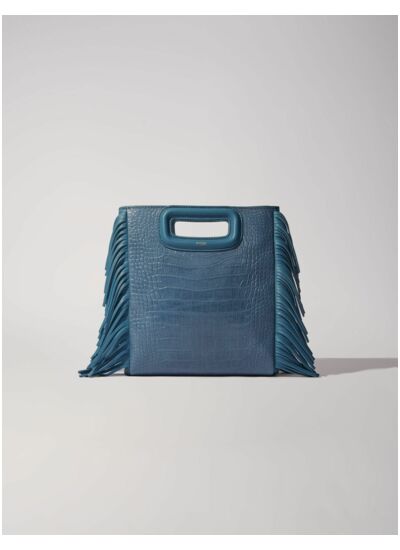 Sac M en cuir effet croco placé