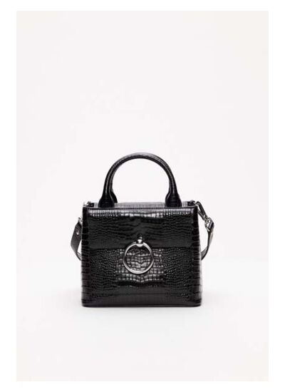 Sac Anouck cuir texturé noir