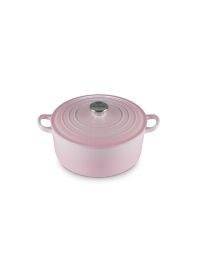 Cocotte ronde 24cm en fonte émaillée shell pink