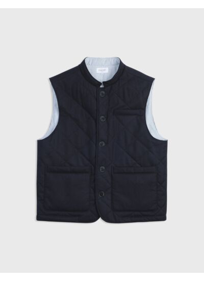 Doudoune Liam en toile de laine marine