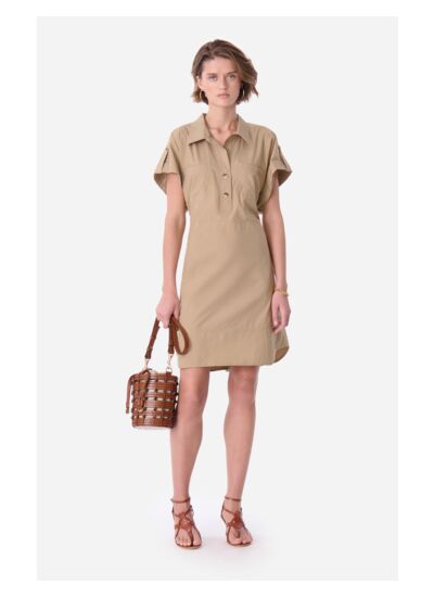 Robe Elmina En Laiton et lin