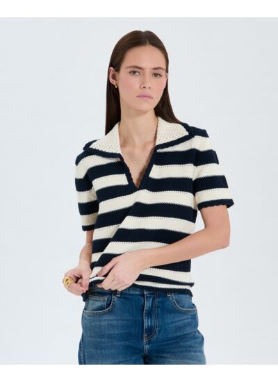 Pull manches courtes à rayures