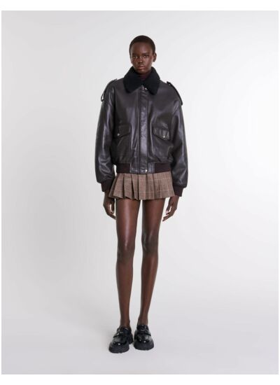 Blouson oversize en cuir