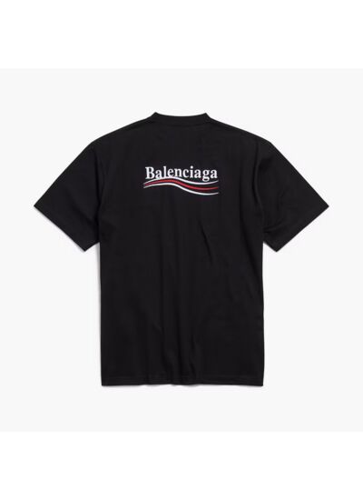 Balenciaga T-Shirt Political Campaign Logo Brodé Noir