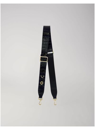 Bandoulière en cuir effet croco