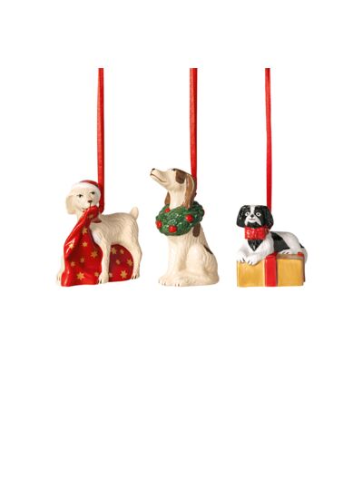 Nostalgic Ornaments chiens, ensemble de 3 pcs, 6 x 7 cm