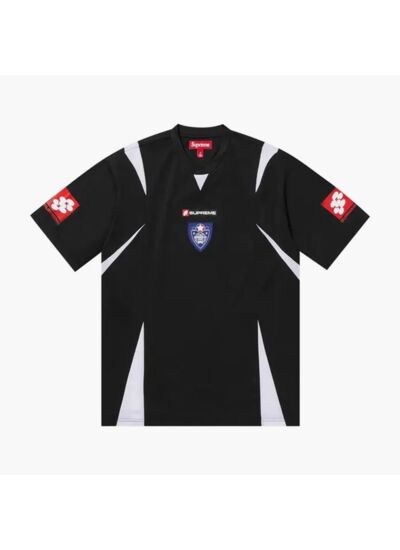 Supreme T-Shirt - Crest Soccer Jersey - Black