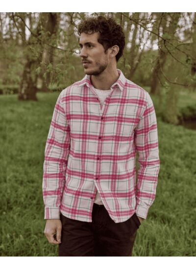 Chemise écrue & rose