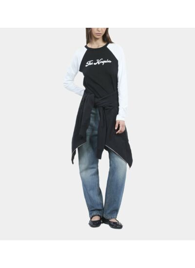 T-Shirt Manches Longues Noir Et Blanc Femme