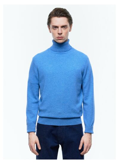 Pull col roulé en laine et cachemire