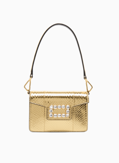 Angèle de lancel - mini sac rabat - dore
