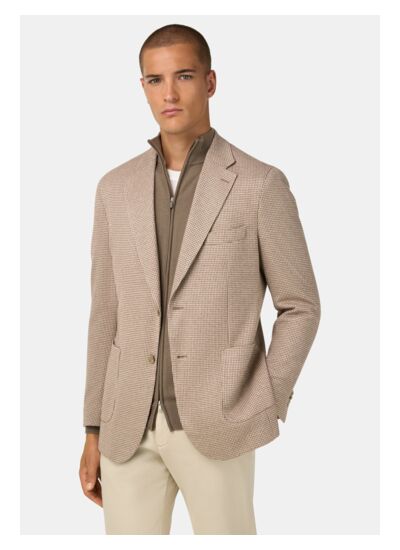 Veste B Jersey Pied-De-Poule En Coton Mélangé