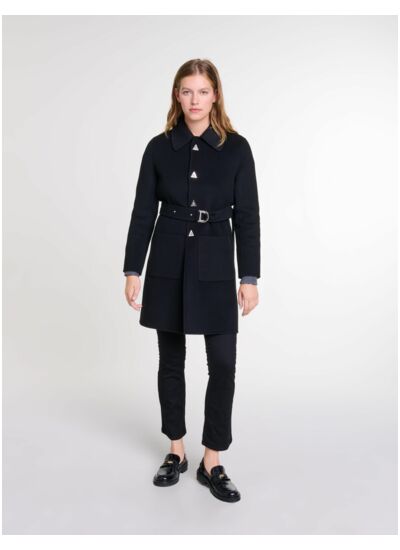 Manteau mi-long ceinturé