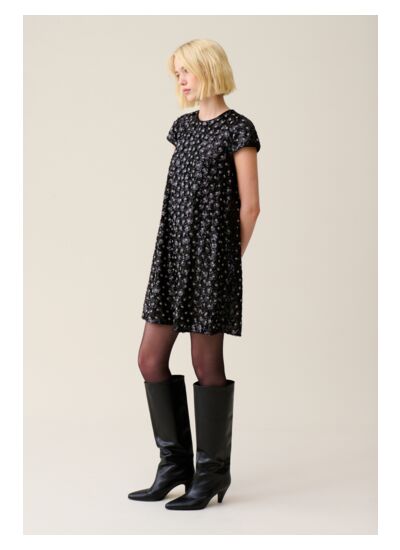 Robe courte babydoll brodée