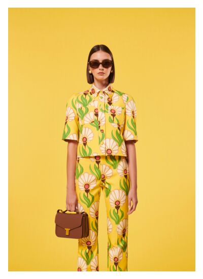 Top Thadea-Jaune en Polyester