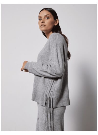 Pull tressé Tulipa GRIS CHINE CLAIR
