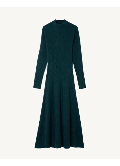 Robe midi à côtes - Femme - VERT ASTEROIDE