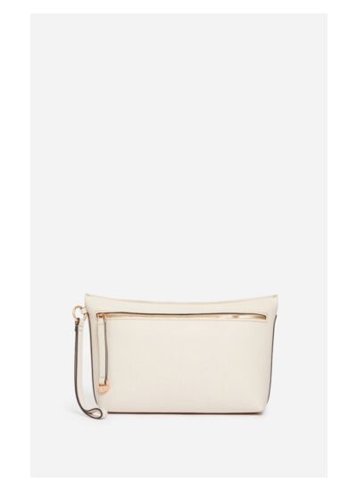 Pochette Zippée En Cuir En Cuir D'Agneau