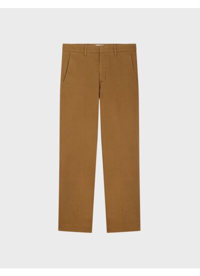 Chino geofrey en twill de coton uni camel