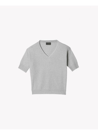Maxi pull V manches courtes contemporain - Femme - GIVRE