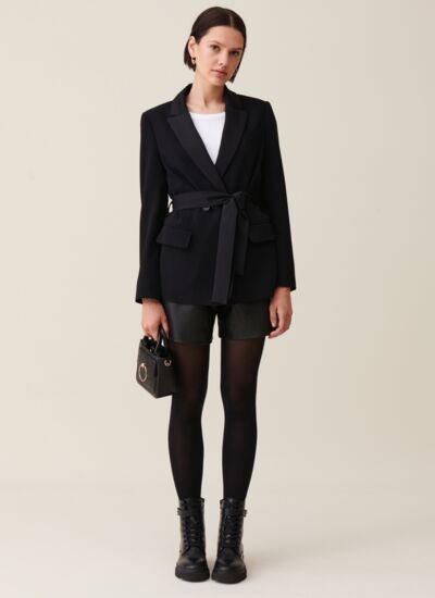 Claudie pierlot Veste tailleur boutonnée ceinturée