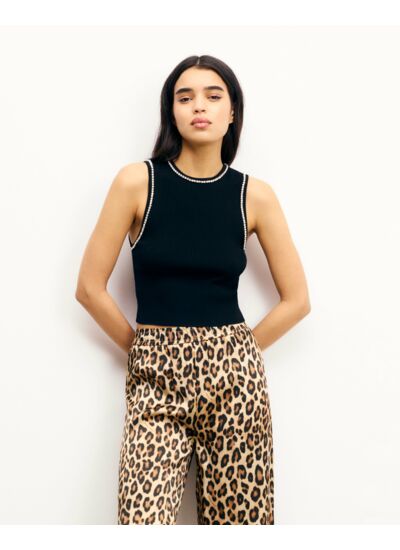 Top Débardeur Col Strass