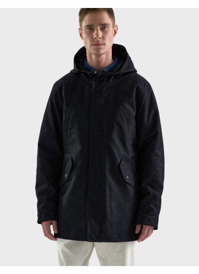 Parka Denis à capuche en twill marine