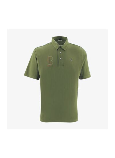 Polo manches courtes en coton avec broderie SB vert army