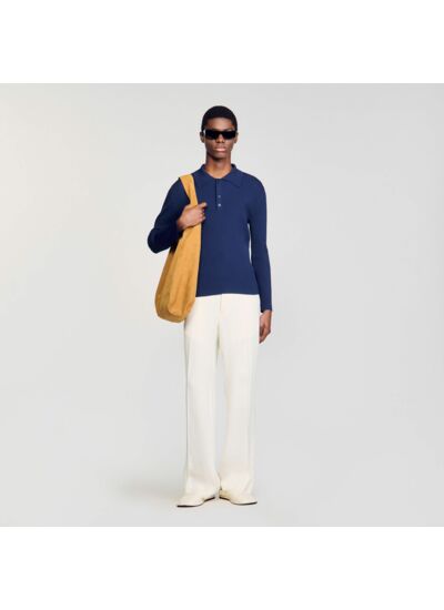 Polo en maille côtelée