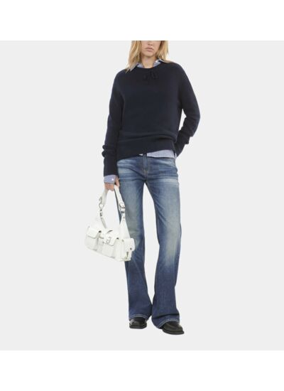 Pull En Cachemire Bleu Marine Femme