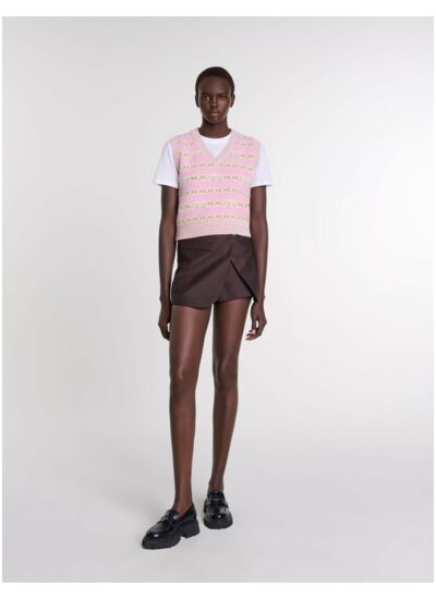 Pull jacquard sans manche