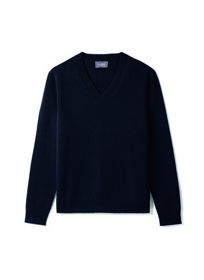 Pull V détails Guernesey - Homme - MARINE