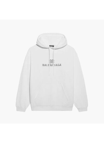 Balenciaga Hoodie BB Pixel Logo Blanc
