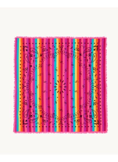 Grand Bandana CHAPO Grand bandana cachemire raye imprimé