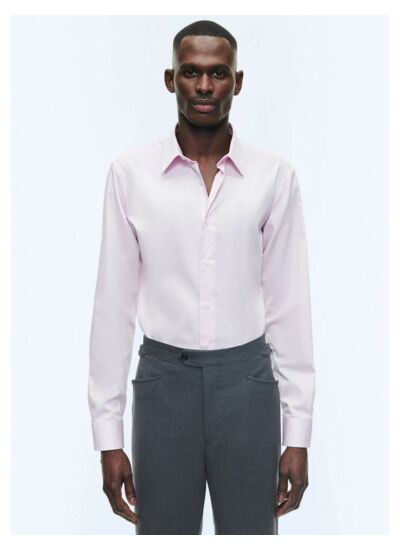 Chemise à col droit en coton