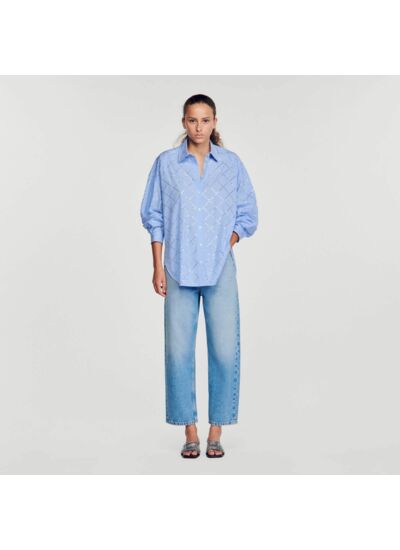 Chemise oversize à strass