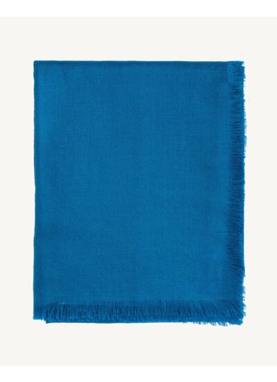 Carré uni à franges - Accessoire - BLEU PAON