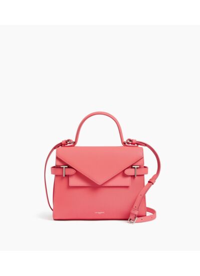 Sac à main double rabat moyen modèle Emilie en cuir signature T