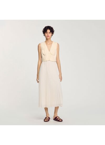 Robe longue plissée