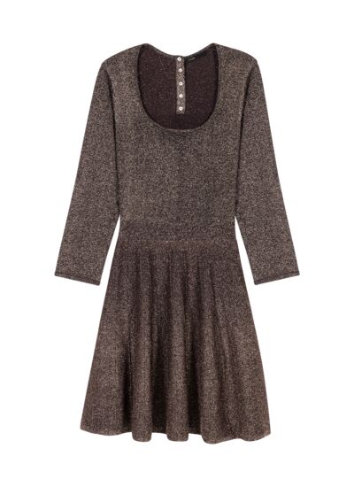 Robe courte en maille brillante