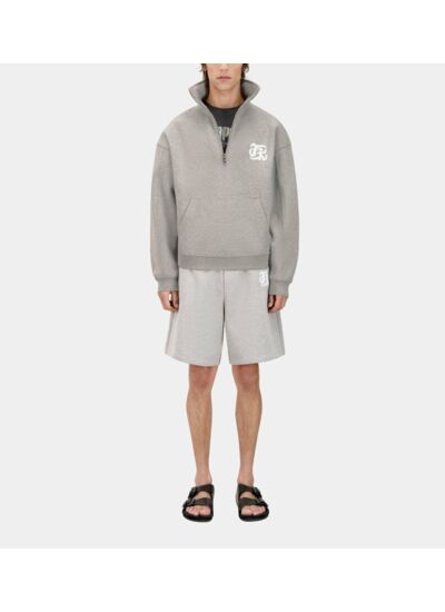 Sweatshirt Gris Avec Sérigraphie Blason Homme