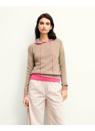 Pull Hoodie Oversize Liserés Contrastes