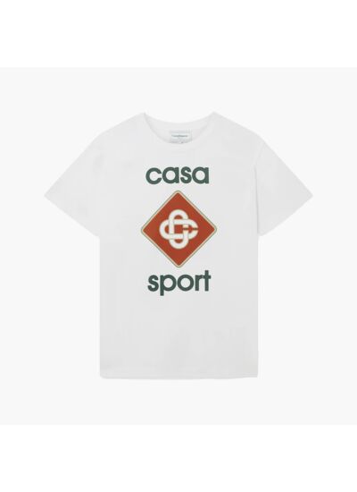 Casablanca T-Shirt Casa Sport Screen Printed Blanc