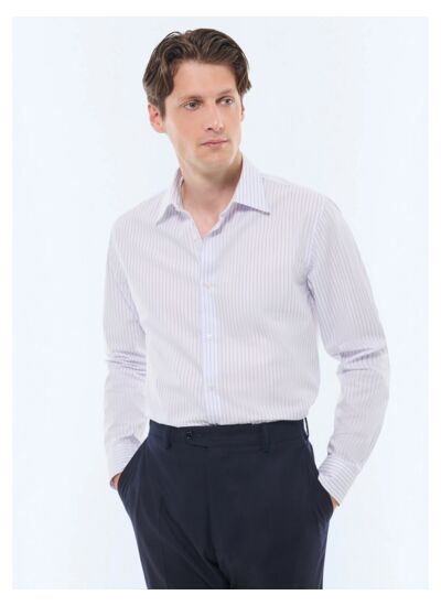 Chemise à rayures en popeline de coton