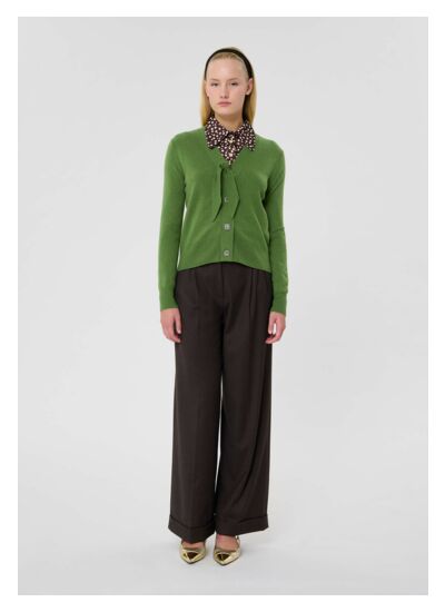 Gilet Germain-Cactus en Laine Mercerisée