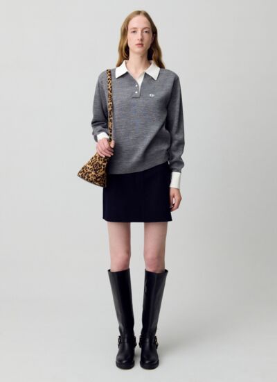 Claudie pierlot Pull polo maille fine
