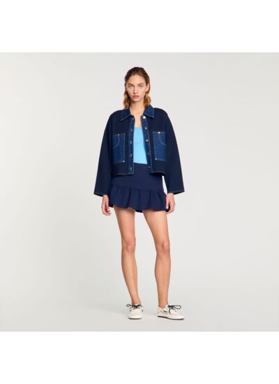 Cardigan à détail denim