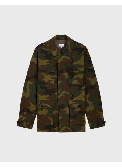 Veste militaire isao avec quatre poches en ripstop imprimé camouflage kaki