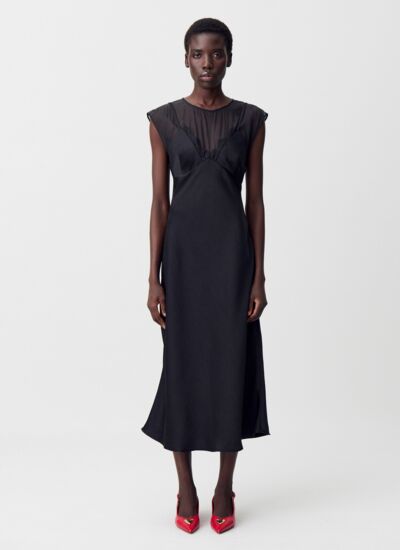 Claudie pierlot Robe longue organza dentelle fluide